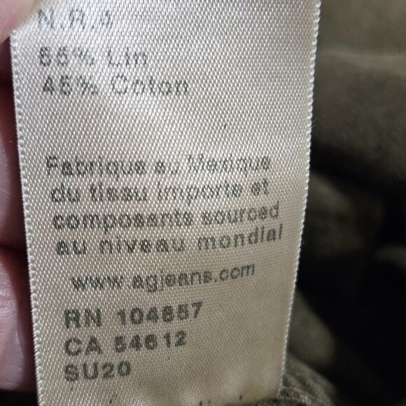 AG Adriano Goldschmied Brown Utilitarian Women's Linen Blend Shirt NWOT Size M - Picture 6 of 7